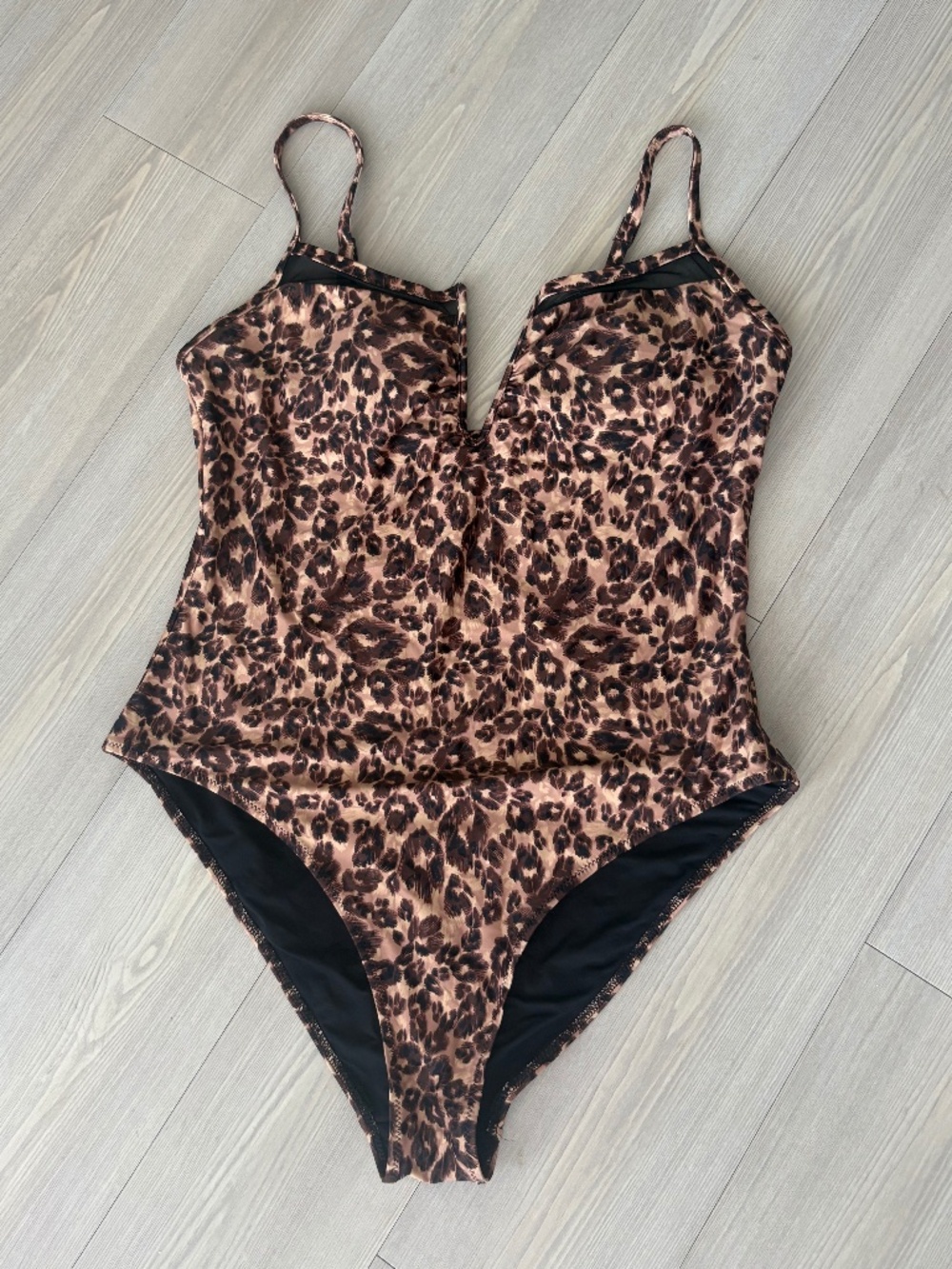 Aerie Leopard V Wire Cheeky One Piece Swimsuit